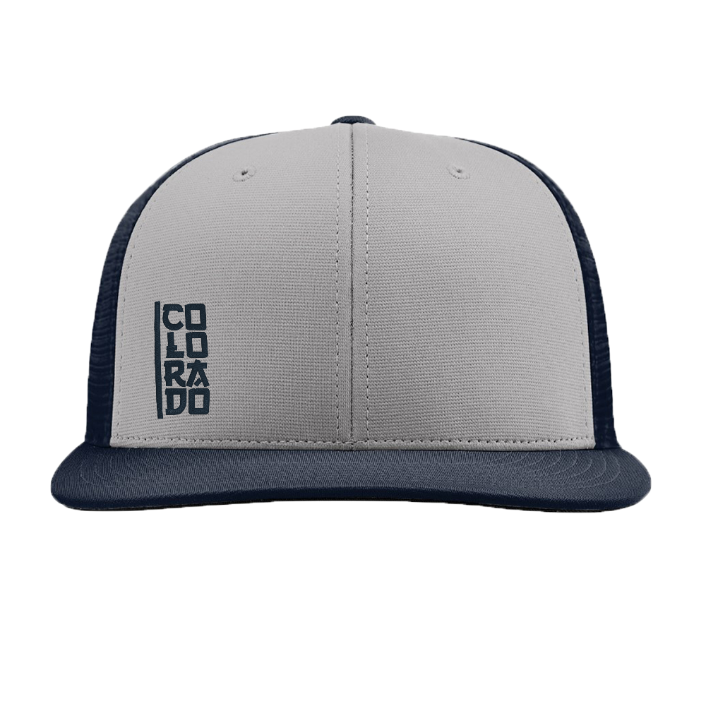 Limited Edition - Bill - - Flat – L/XL Colorado Flexfit Hat Grey Company Colorado an Vertical
