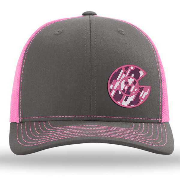 Richardson White Mesh Structured Trucker Hats Pink