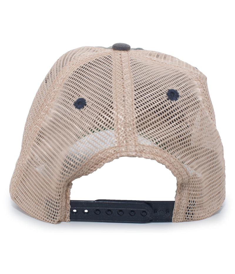 Colorado Mountain Super Soft Mesh Snap Back Trucker Hat - Navy & Tan