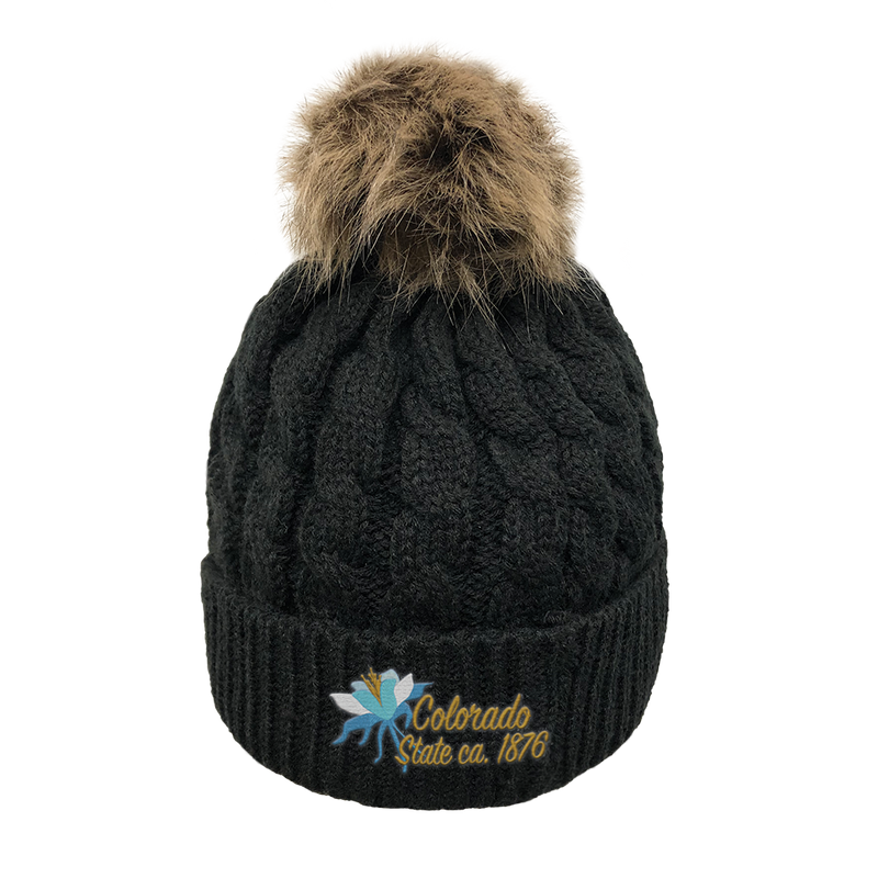 Fur Pom Pom Fleece Lined Beanie, Pom Pom Hat, Knit Beanie, Women Winter Hat,  Chunky Hat, Knit Beanie Hat Chunky, Beanie, Fur Pompom Hat, Hat 